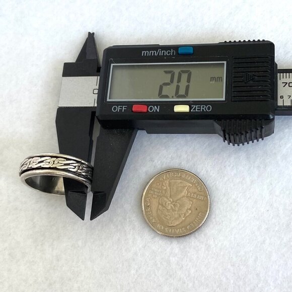 Sterling Silver 925 Chunky Sailors Knot Unisex 8MM Spinner Band Ring Sz 11.5 - Picture 15 of 15